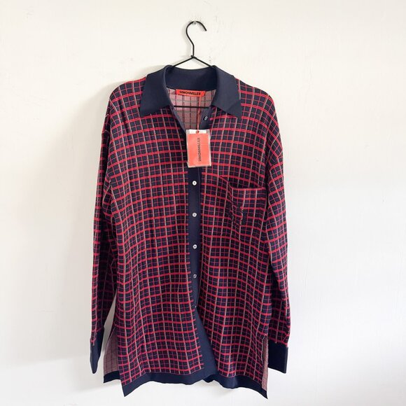 NWT Simon Miller Red Check Blaz Oversized Jacket S - Picture 2 of 6